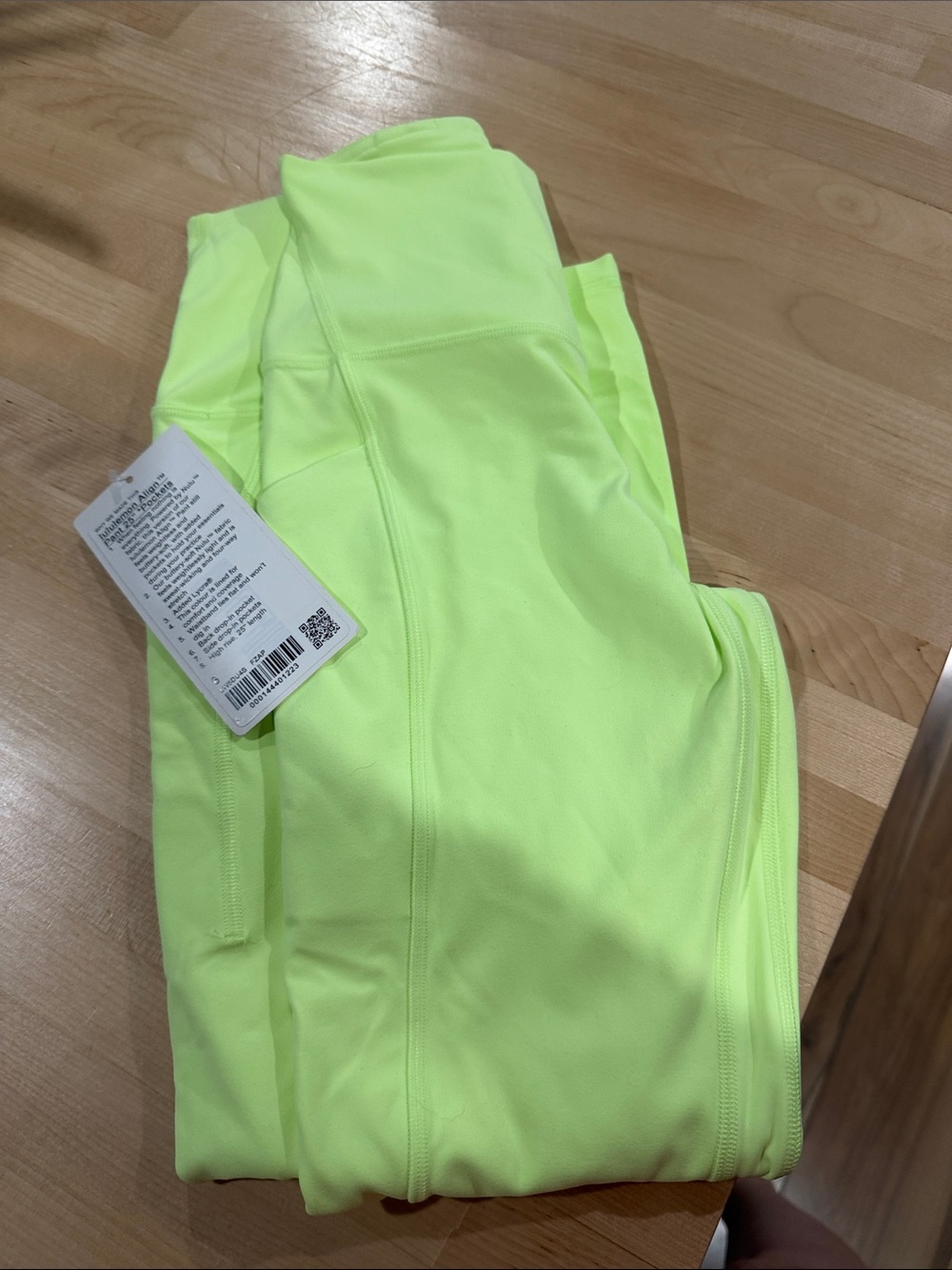 Lulu Lemon Align pant 25” with pockets Neon Yellow Athletic Leggings brand new!
